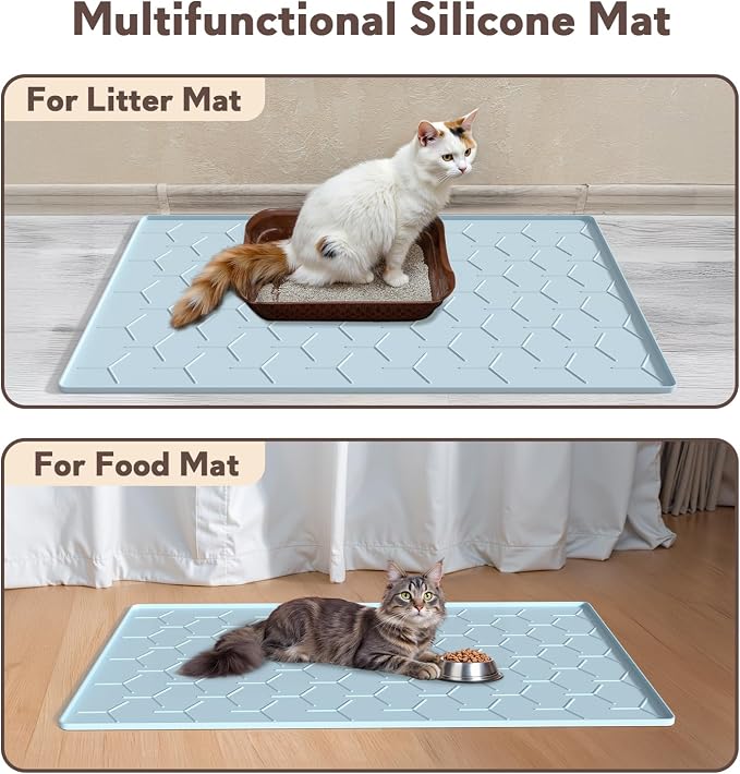 Silicone Cat Litter Trapping Mat, Large Waterproof 34" X 22" Cat Litter Box Mat - Image 6