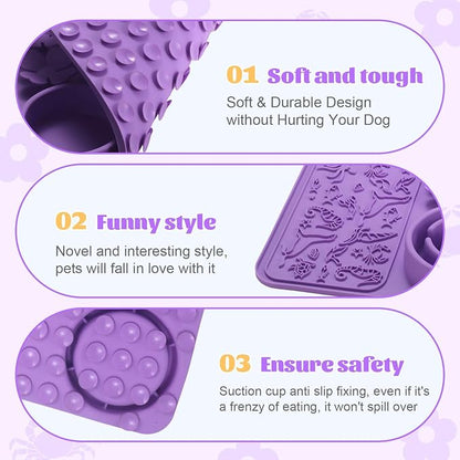 Silicone Lick Mat for Dogs & Cats – Slow Feeder Dog Bowl, Non-Slip Licking Mat - Image 4