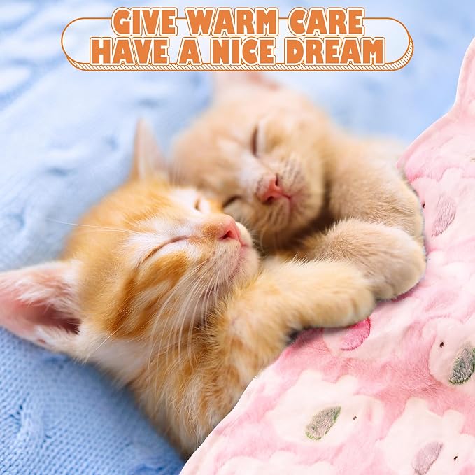 Chumia 18 Pcs Fleece Pet Blanket Soft Warm Sleep Mat Fluffy Cute Puppy Supplies - Image 6