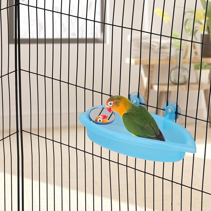 Hypeety Bird Bath with Mirror Portable Bird Bath Bird Bathroom - Image 6