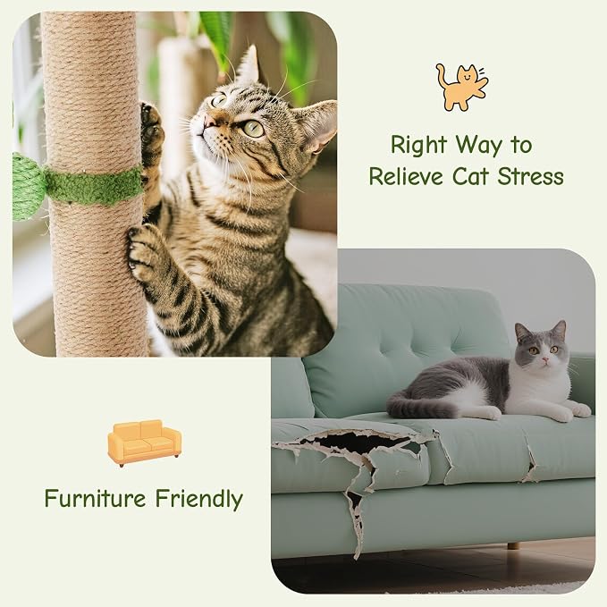 Cat Scratching Post 33 Inch, Cat Tree - Image 4