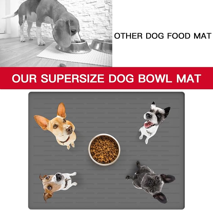 39.4"x29.5" Large Pet Food Mat, Silicone Dog Mats - Image 6
