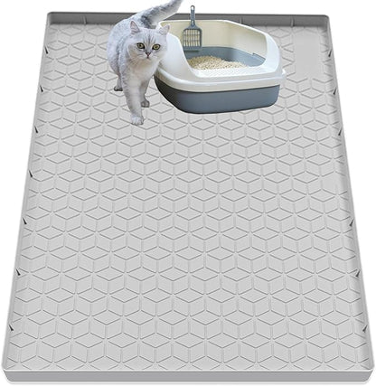 Cat Litter Mat for Litter Box, Silicone Large Cat Litter Trapping Mat by Jacooxi