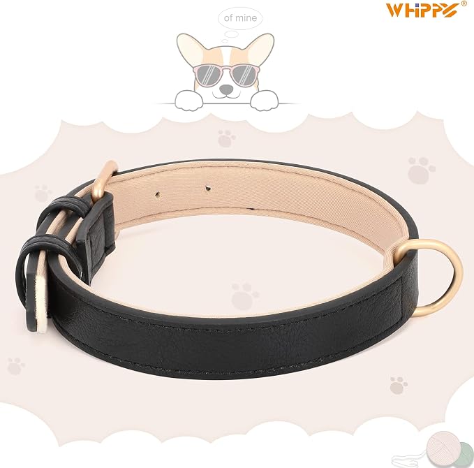 WHIPPY Leather Dog Collar for Small Medium Large Dog Adjustable Soft Breathable - Image 3