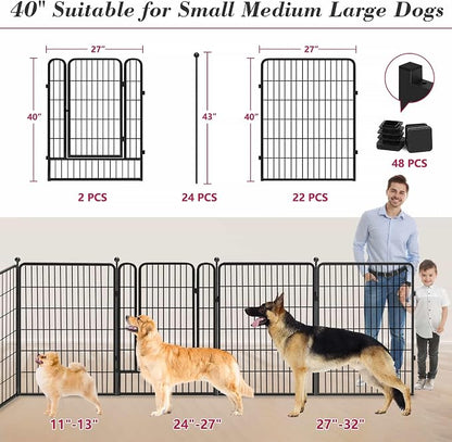 Dog Playpen 40 inch 24 Panels Indoor Outdoor Dog Pen - Image 2