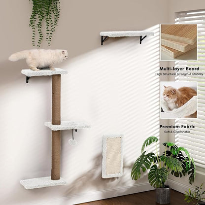 5-in-1 Cat Wall Shelves, Perch & Lounge - Image 2