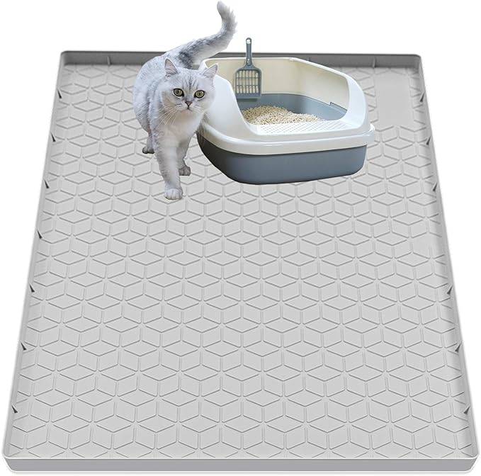 Cat Litter Mat for Litter Box, Silicone Large Cat Litter Trapping Mat by Jacooxi