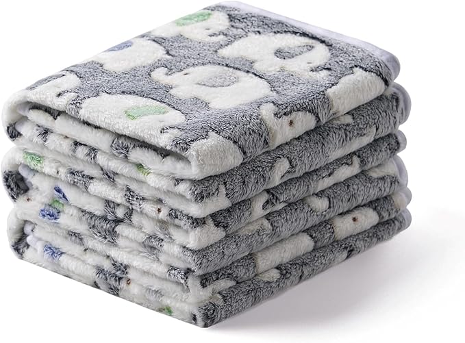1 Pack 3 Blankets Super Soft Fluffy Premium Cute Elephant Pattern Pet Blanket by luciphia