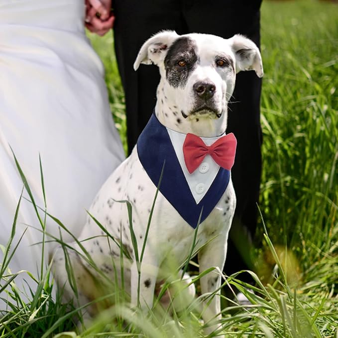 FUAMEY Dog Tuxedo for Large Dogs, Dog Formal Suit Dogs Attire Pet Bow Tie Puppy - Image 2
