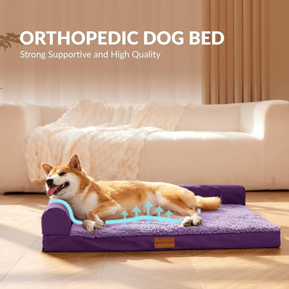 Patas Lague Orthopedic Dog Bed Medium Size Dog 30''X20'', Waterproof L Bolster - Image 4