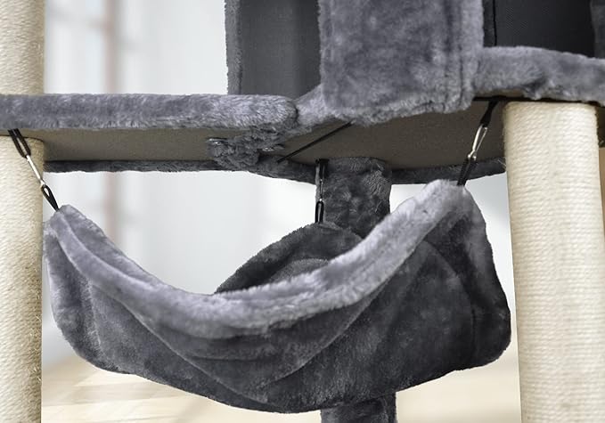YUNIQUE Cat Tree with Cat Condo and Big Hammock - Image 7