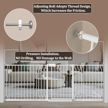WAOWAO Baby Gate 62.20-71.26" Extra Wide Pressure Mounted Walk Through Swing - Image 5
