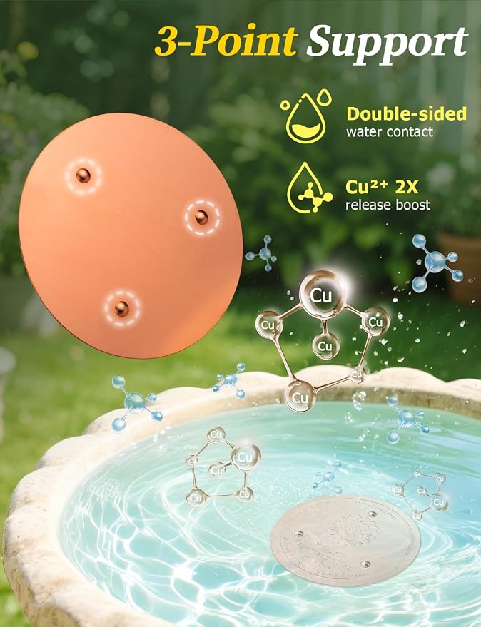 Mellbree 4-Pack Bird Bath Copper Disk, 0.6mm Reinforced 99.99% Pure Copper - Image 5