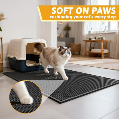Pieviev Cat Litter Mat Double Layer Waterproof Urine Proof Trapping Mat 1 Pack) - Image 4