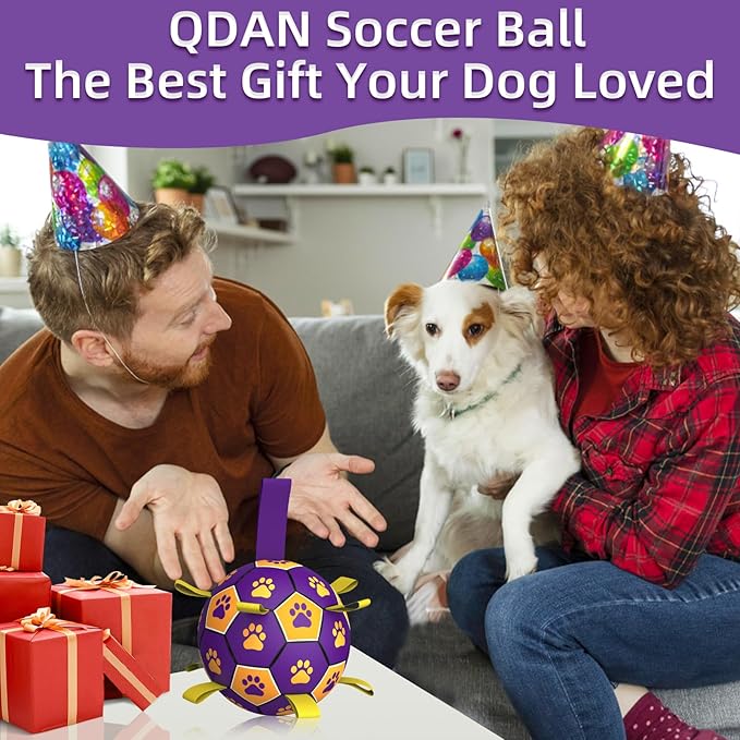 QDAN Dog Ropes Toys, Soccer Ball - Image 3