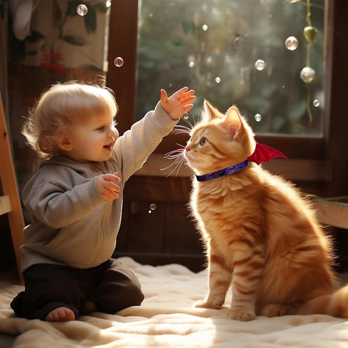 1 PC Bat Wing Cat Collar with Bell, Adjustable Kitten Collar with Safety - Image 6