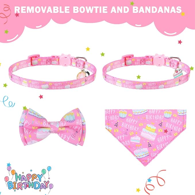 SCENEREAL Cat Bandana Collar for Birthday - Image 4