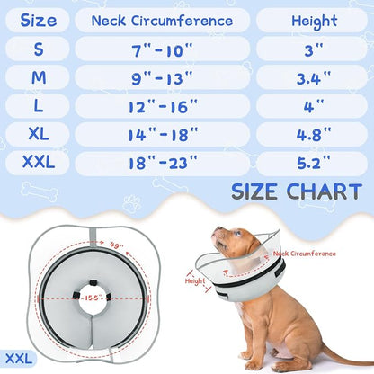 Supet Raised Inflatable Dog Cone Collar to Stop Licking, Soft Dog Cone - Image 6