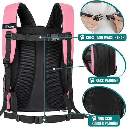 PetAmi Dog Backpack Carrier for Small Large Cat, Ventilated Pet Hiking Backpack - Image 5
