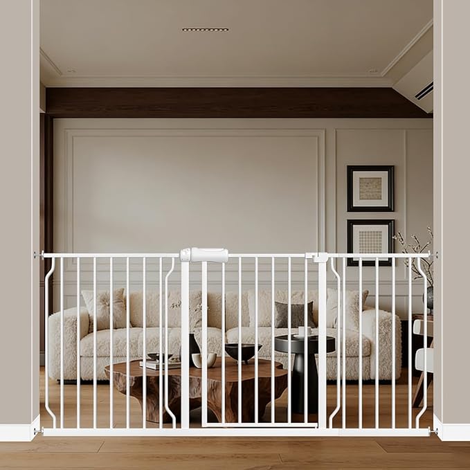 WAOWAO Baby Gate 62.19-66.88" Extra Wide Pressure Mounted Walk Through Swing by WAOWAOBABYSAFETYPRODUCTS