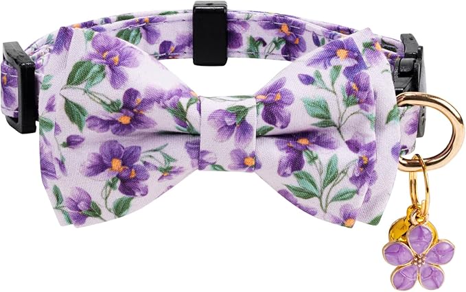 2 Pack Cotton Cat Collar with Bow Tie and Bell - Image 4