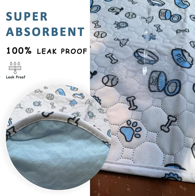 Washable Pee Pads for Dogs, 2 Pack Reusable Puppy Pads, Absorbent Whelping - Image 2