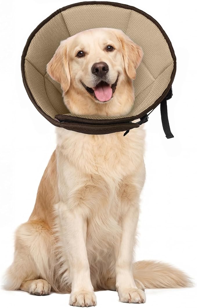 Dog Cone for Large Dogs After Surgery, Soft Dog Cone Collar for Dogs to Stop by Allroaring
