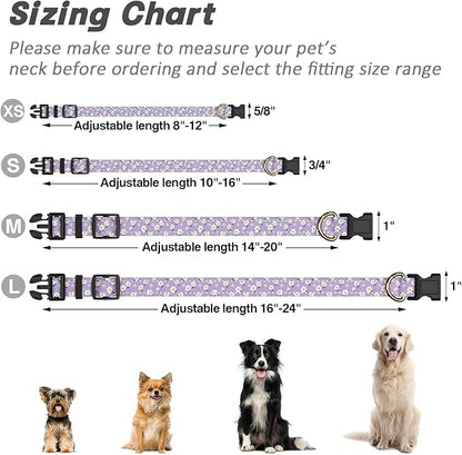 Reflective Dog Collar for Medium Dogs, Cute Flower Theme Adjustable Heavy-Duty - Image 7
