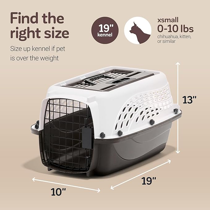 Petmate Dog Crates for Small Dogs & Cat Carriers, Two-Door Plastic Pet Kennel - Image 3