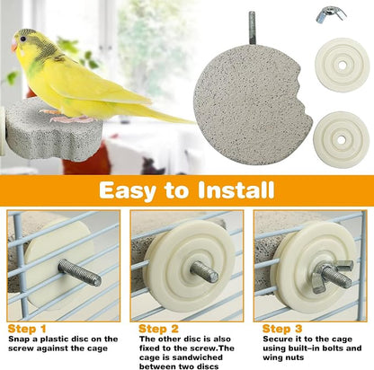 PINVNBY 4 PCS Bird Perches Calcium Parrot Perch Stand Bird Beak Grinding Stone - Image 6