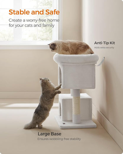 Feandrea Cat Tree, 33.1-Inch Cat Tower, Plush Condo - Image 8