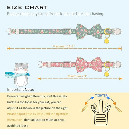 Faygarsle 2 Pack Christmas Cat Collar Set, - Image 2