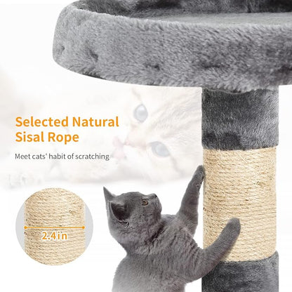 BestPet | 36" Cat Tree Tower | Light Gray | Sturdy Multi-Level Cat Tree - Image 3