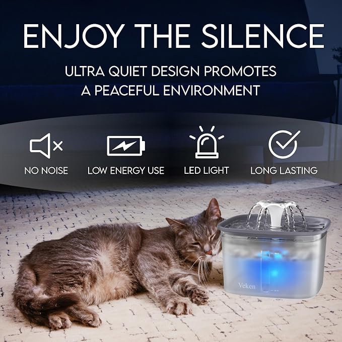 Veken Innovation Award Winner 95oz/2.8L Pet Fountain, Automatic Cat Water - Image 8