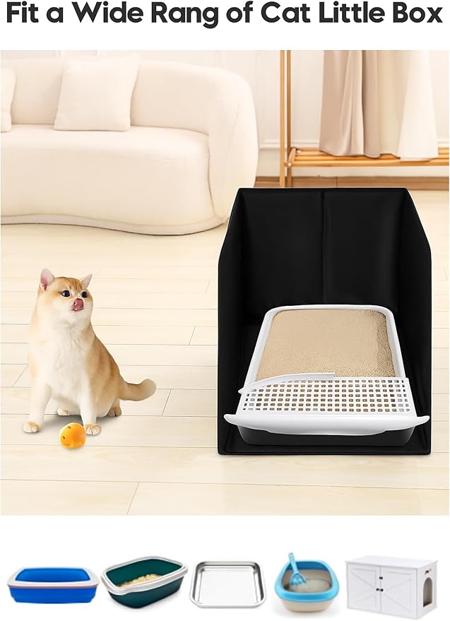 Waterproof Cat Litter Box Enclosure Splash Guard - Image 6