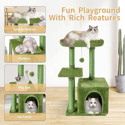 FISH&NAP Cute Cat Tree Kitten Cat Tower - Image 6