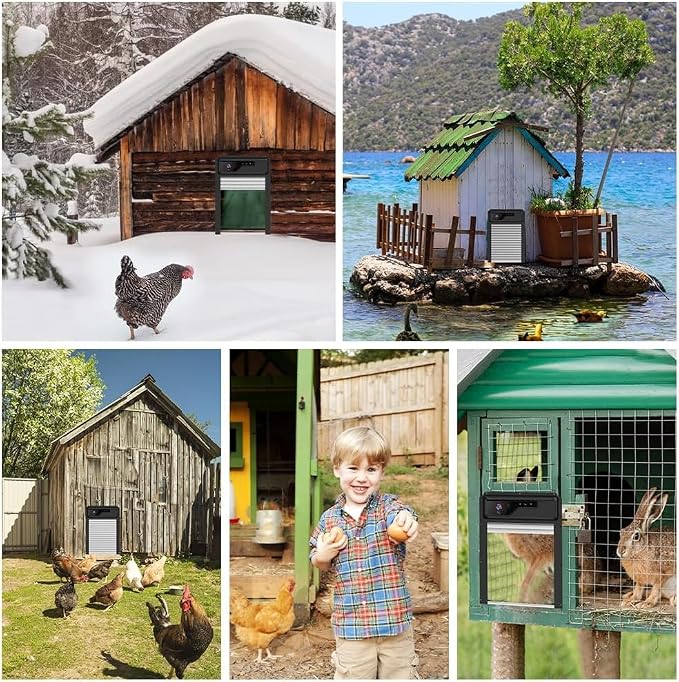 1080P HD Camera Solar Automatic Chicken Coop Door, 5000 mAh Large Battery - Image 6