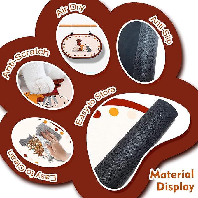 Dog Feeding Mat 24''x16'', Absorbent Pet Food Mat, No Stains Quick Dry Pet - Image 4