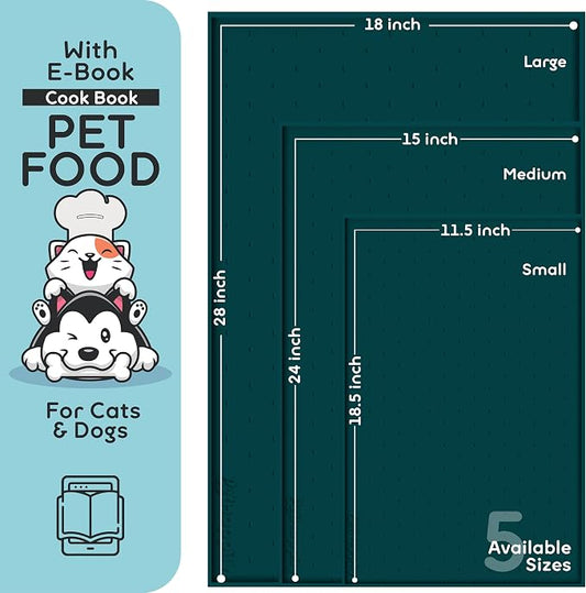 Dog Food Mat - 28x18 Raised Edges Dogs Mat - Image 2