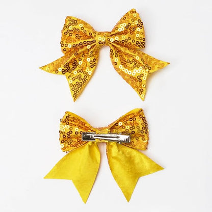 3-inch Sequined Bow Hair Clips For Baby Girls, Kids and Young Women Birthday - Image 2