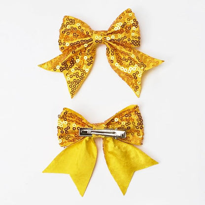 3-inch Sequined Bow Hair Clips For Baby Girls, Kids and Young Women Birthday - Image 2