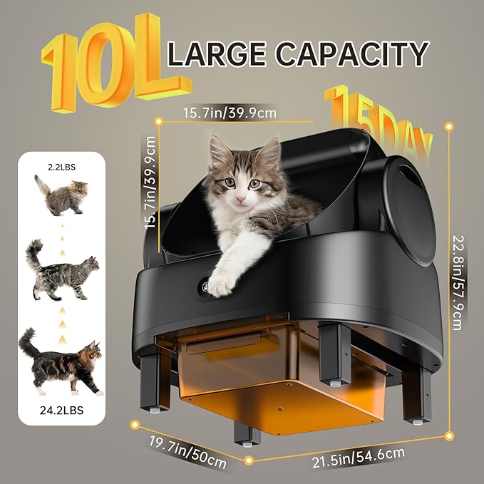 Automatic Cat Litter Box, Electric Large Open-Top Self Cleaning Litter Box - Image 4