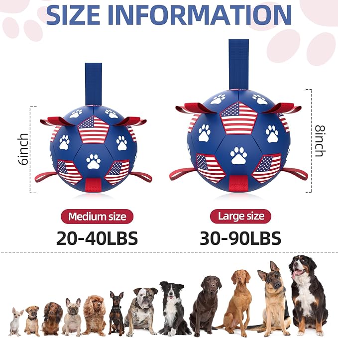 QDAN Dog Toys, Soccer Ball - Image 4