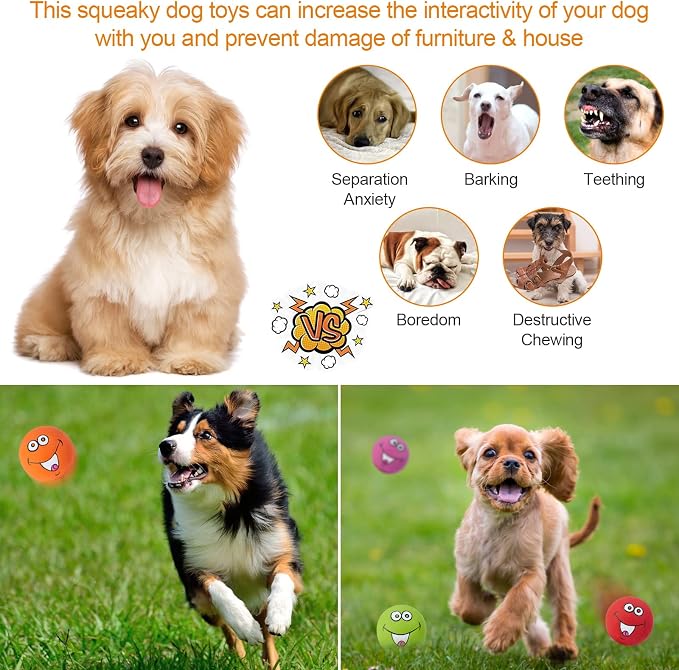Squeaky Dog Toys Chewing Durable Teething Latex Rubber Soft Interactive Fetch - Image 6