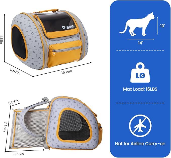 Cat and Dog Backpack Carrier, Foldable Breathable Pet Carrier Backpack - Image 4