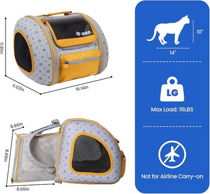 Cat and Dog Backpack Carrier, Foldable Breathable Pet Carrier Backpack - Image 4