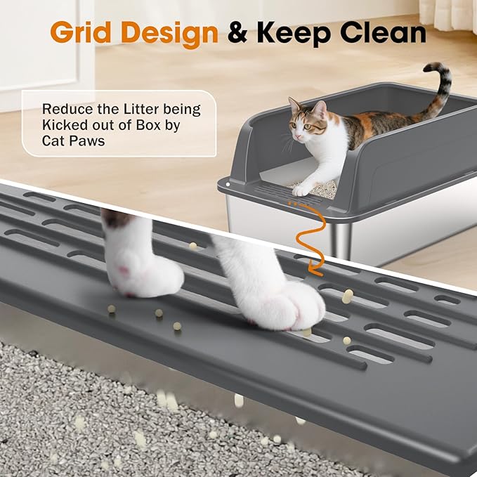 2PACK Stainless Steel Litter Box, Extra Large Litter Boxes - Image 4