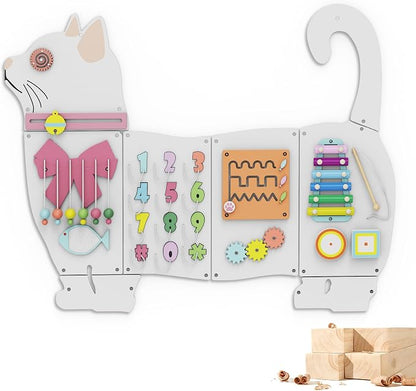 BlueWood Wooden Wall Busy Board Panels, Toddler Learning Activity Center by BlueWood