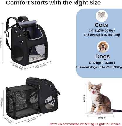Cat Carrier Backpack, Expandable Pet Carrier Backpack - Image 2
