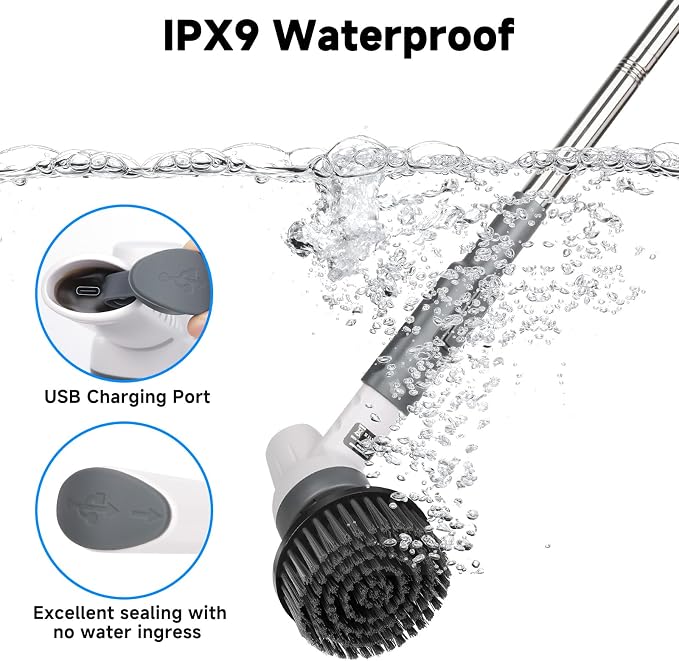 AQQA 8-in-1 Electric Aquarium Cleaning Kit IPX9 Waterproof Cordless - Image 7